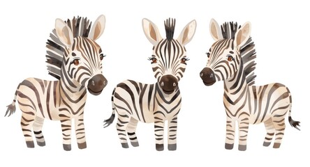 Obraz premium endearing zebra illustrations created with fluid watercolor techniques