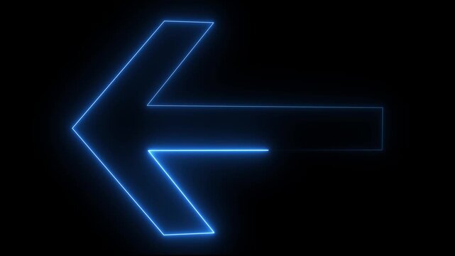 Left Direction Arrow Icon on Dark Background for Navigation, Back Button, App UI, Web Interface and Futuristic Digital Design