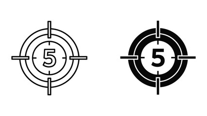 Target icon with number five inside © jpgstore