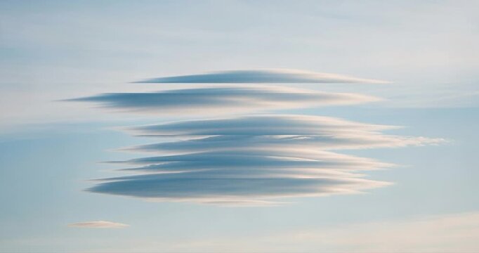 Unusual cloud formation layered sky aerial perspective