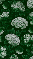 Abstract green brain background