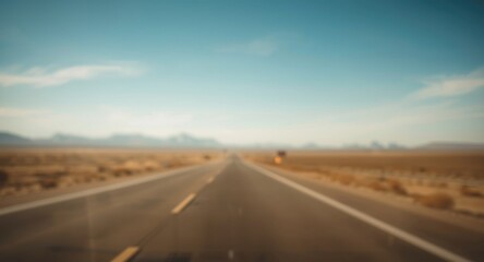 Fototapeta premium Long highway corridor disappearing beyond horizon with light filter