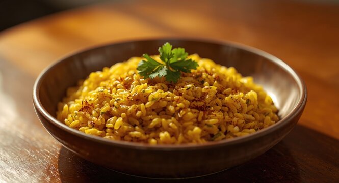 Aromatic oatmeal fried rice with turmeric and cumin
