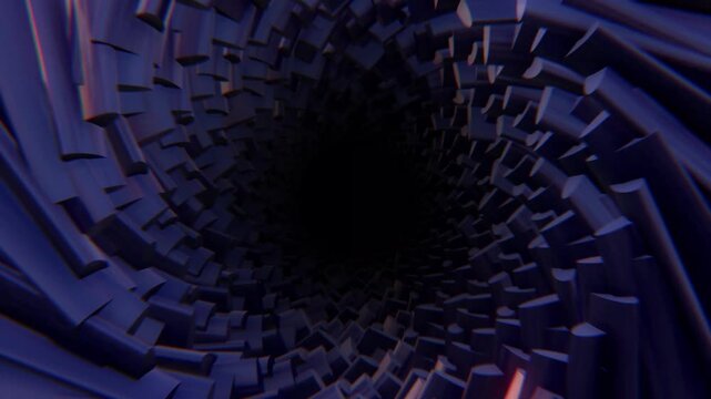 Blue  3d Scarry Tunnel Animation