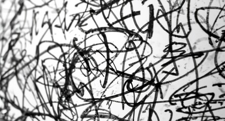 Obraz premium Collection of messy hand drawn black squiggly lines and scribble doodles