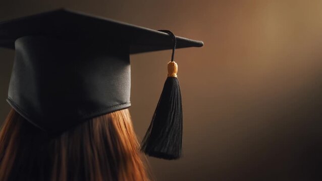 Graduation Cap with Tassel Close-Up, Symbolizing Academic Achievement and the Journey of Education