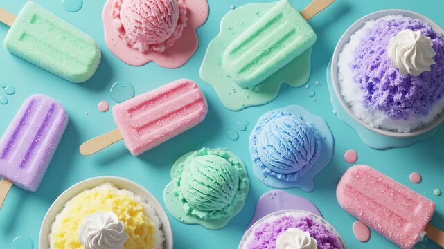 Colorful Ice Cream and Popsicles - A Sweet Summer Treat.