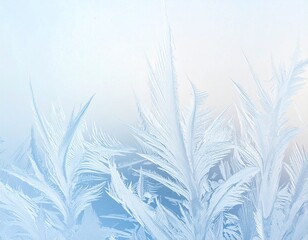 Frosty ice crystal pattern on window glass