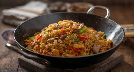 Homestyle Vietnamese fried rice cooked in traditional wok style