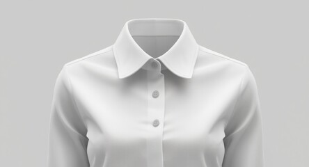 Isolated white womans shirt and office jacket template with blank collar
