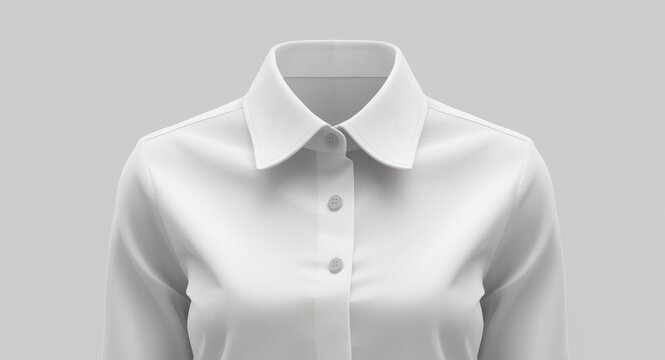Isolated white womans shirt and office jacket template with blank collar
