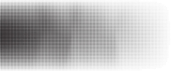 Dotted halftone gradient texture. Fading polka dot background. Repeated dots gradation pattern background. Black vanishing comic pop art overlay backdrop.