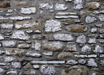 Weathered White Stone Facade Wallpaper