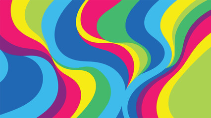 Obraz premium Colorful, wavy stripes of different hues arranged in a flowing pattern