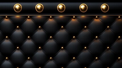 Fototapeta premium Cushioned, dark backdrop with elegant buttoned design