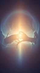 Mystical Deer Silhouettes with Glowing Light and Ethereal Aura.