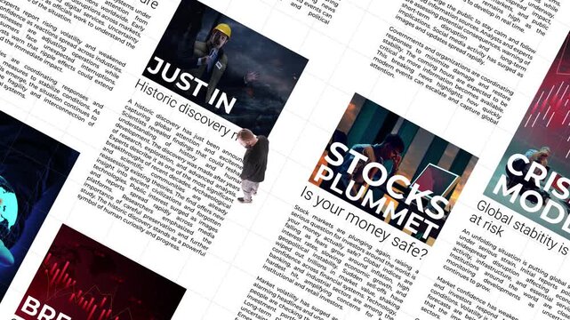 Person walking across oversized news headlines and digital information layout. Concept of media overload, personal perspective in information flow, modern ads, editorial and business storytelling.