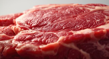 Fresh raw beef chuck steak section