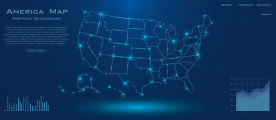 Modern America Map Visualization with Data and Statistics