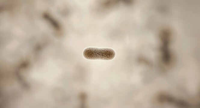 E coli bacterium displaying Gram negative rod shape with clear copyspace for text