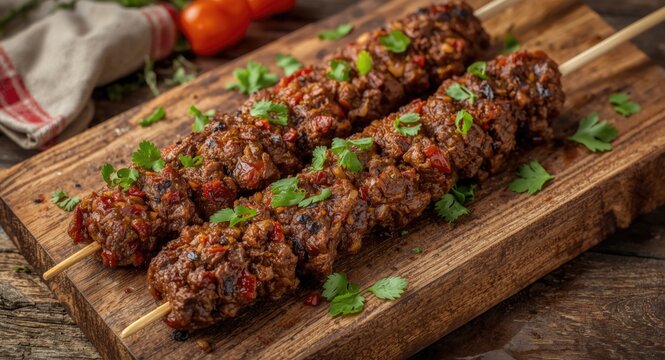 Homestyle Pashtun spiced ground beef kebab with authentic flavors