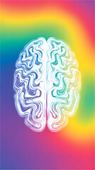 Colorful human brain illustration