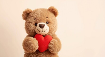 Obraz premium A lovable bear holding a heart for a heartwarming Valentine's Day coloring illustration