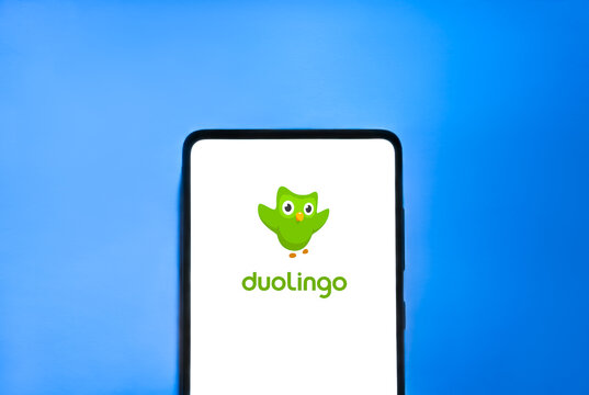 Duolingo logo on a smartphone screen. Link&ouml;ping, &Ouml;sterg&ouml;tland, Sweden 02-09-2026.
