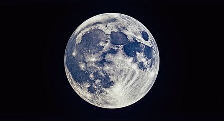 Fototapeta premium Clear full moon revealing geography of Earth facing side