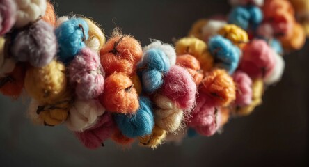 Naklejka premium Cotton garland featuring an assortment of vibrant colors