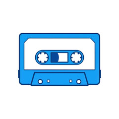 Obraz premium Blue Cassette Tape Icon For Audio Playback