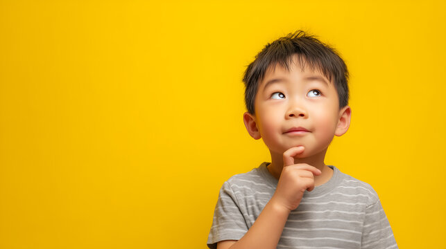 Curiosity and Education Concept of a Child Thinking About the Future