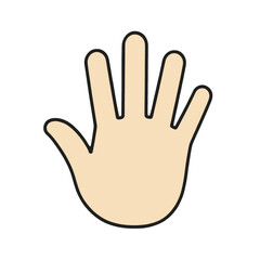 Obraz premium Hand Open Palm Flat Vector Icon