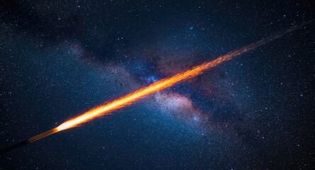 Fototapeta premium A blazing fireball shooting across the starry backdrop