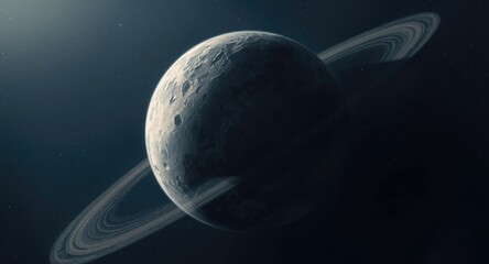 Fototapeta premium Futuristic portrayal of a possible large planet orbiting far from the sun