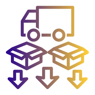 Activity of offloading transported items at their designated receiving point (Outline Gradient Style)