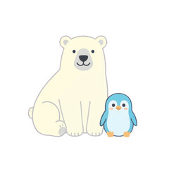 Obraz premium Polar Bear And Penguin Icon