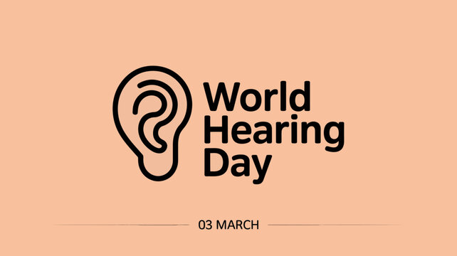 World Hearing Day Logo on Orange Background