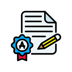 Grade lineal color icon  Vector Illustration 