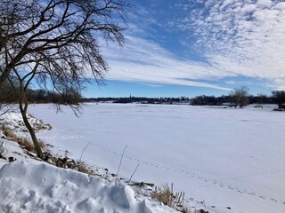 winter landscape with river