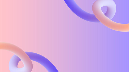 紫とピンクのネオングラデーション立体チューブ曲線フレーム背景 16:9