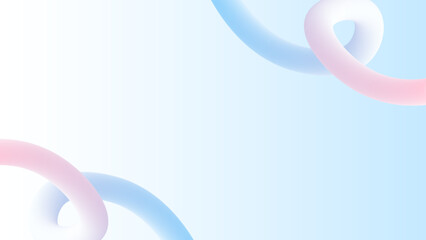 透明感のある水色グラデーションと立体チューブ曲線のモダンフレーム背景 16:9