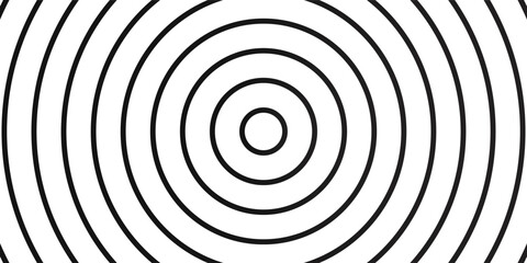 Black and white concentric circles forming a bold hypnotic pattern.