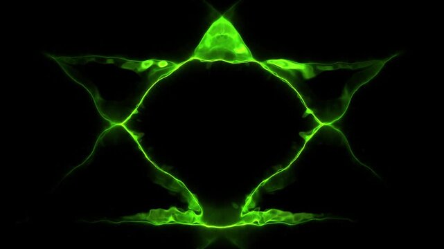 Green Plasma Star Lines Loop Alpha Background Animation
