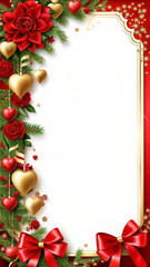 christmas frame with holly