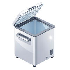 Modern chest freezer with clear lid and digital display