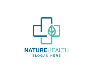 nature health care medical logo design vector illustration