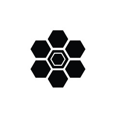 Fototapeta premium Honeycomb structure icon, hexagonal cells pattern, natural design, apiary, beekeeping, honey production