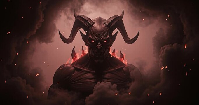 Fiery demon figure artwork