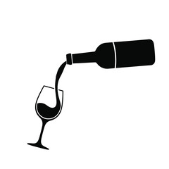 Pouring wine from bottle into glass, dynamic scene of serving alcohol, vector illustration for drinks and celebrations © dipu